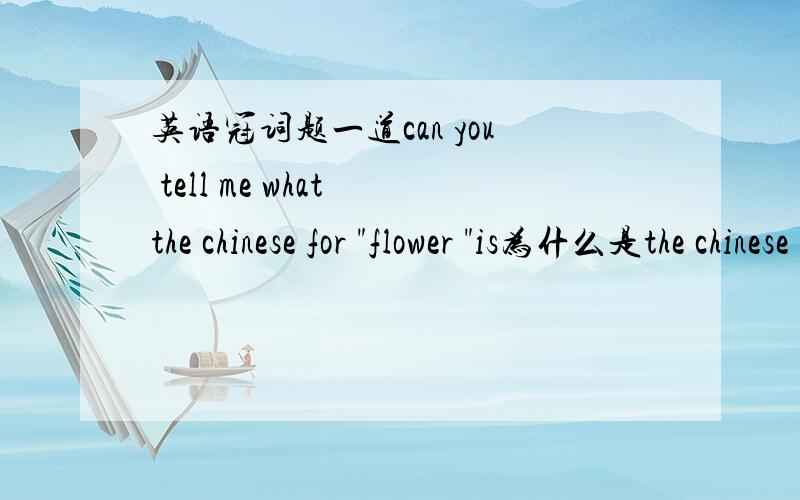 英语冠词题一道can you tell me what the chinese for 