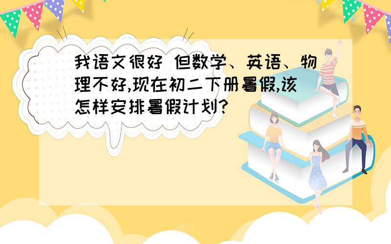 我语文很好 但数学、英语、物理不好,现在初二下册暑假,该怎样安排暑假计划?