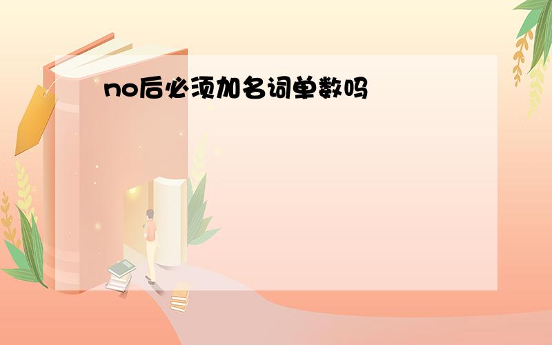 no后必须加名词单数吗