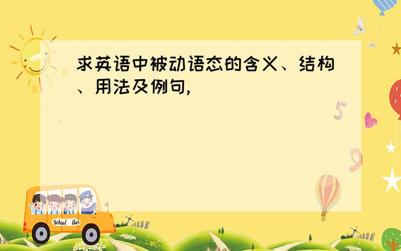 求英语中被动语态的含义、结构、用法及例句,