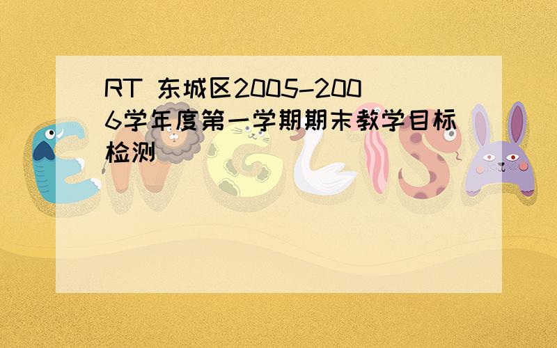 RT 东城区2005-2006学年度第一学期期末教学目标检测