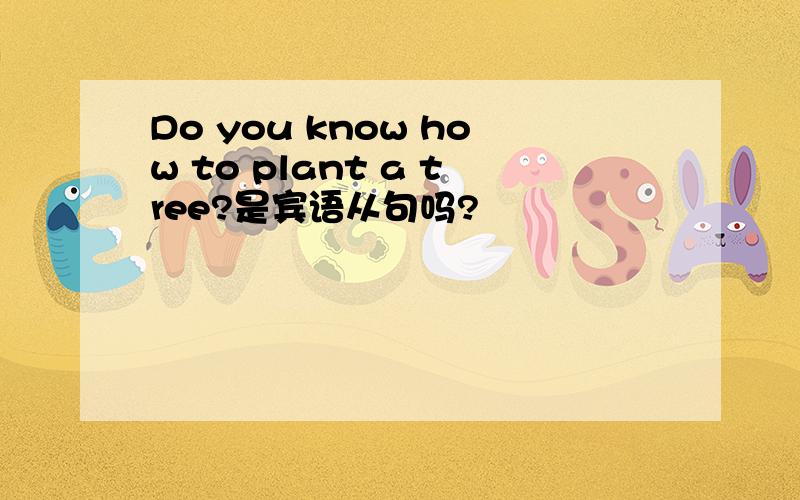 Do you know how to plant a tree?是宾语从句吗?