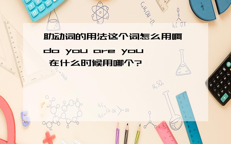 助动词的用法这个词怎么用啊,do you are you 在什么时候用哪个?