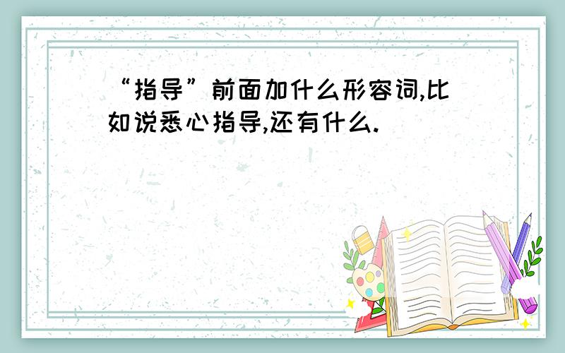 “指导”前面加什么形容词,比如说悉心指导,还有什么.