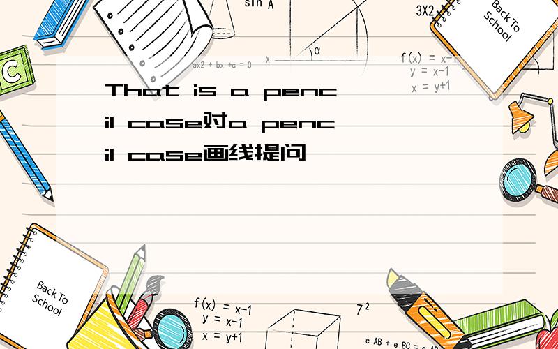 That is a pencil case对a pencil case画线提问