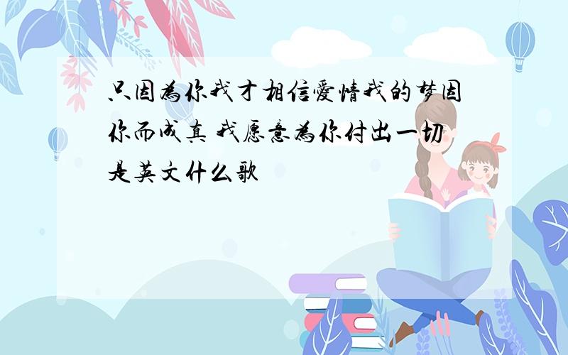 只因为你我才相信爱情我的梦因你而成真 我愿意为你付出一切是英文什么歌