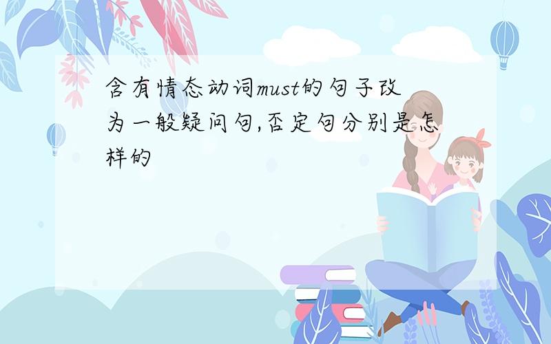 含有情态动词must的句子改为一般疑问句,否定句分别是怎样的