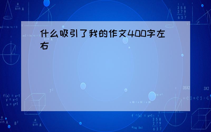 什么吸引了我的作文400字左右