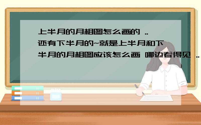 上半月的月相图怎么画的 ..还有下半月的~就是上半月和下半月的月相图应该怎么画 哪边看得见 ..