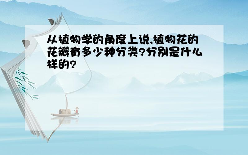 从植物学的角度上说,植物花的花瓣有多少种分类?分别是什么样的?