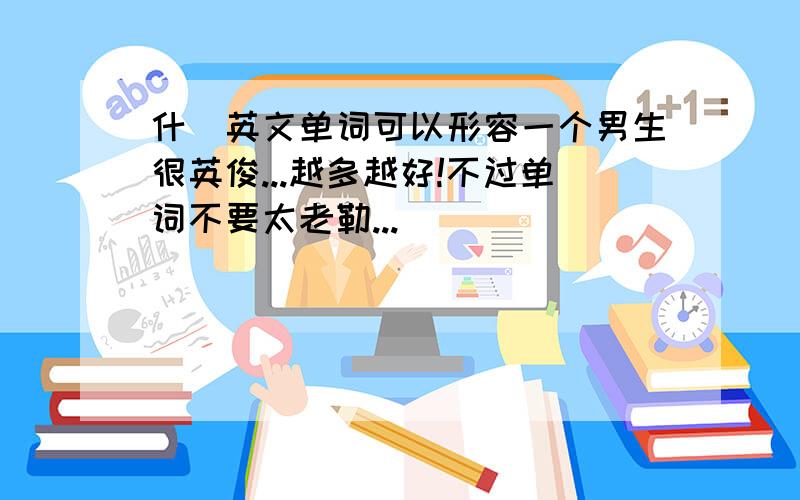 什麼英文单词可以形容一个男生很英俊...越多越好!不过单词不要太老勒...