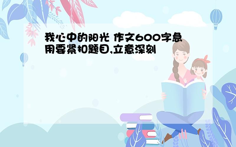 我心中的阳光 作文600字急用要紧扣题目,立意深刻