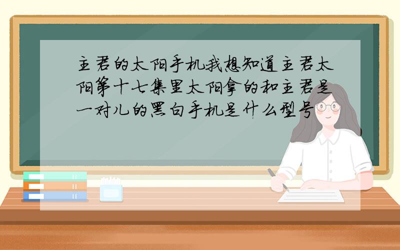 主君的太阳手机我想知道主君太阳第十七集里太阳拿的和主君是一对儿的黑白手机是什么型号