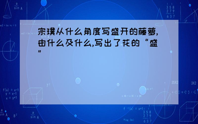 宗璞从什么角度写盛开的藤萝,由什么及什么,写出了花的“盛”