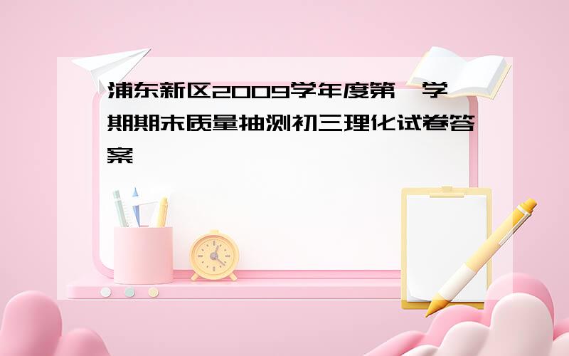 浦东新区2009学年度第一学期期末质量抽测初三理化试卷答案