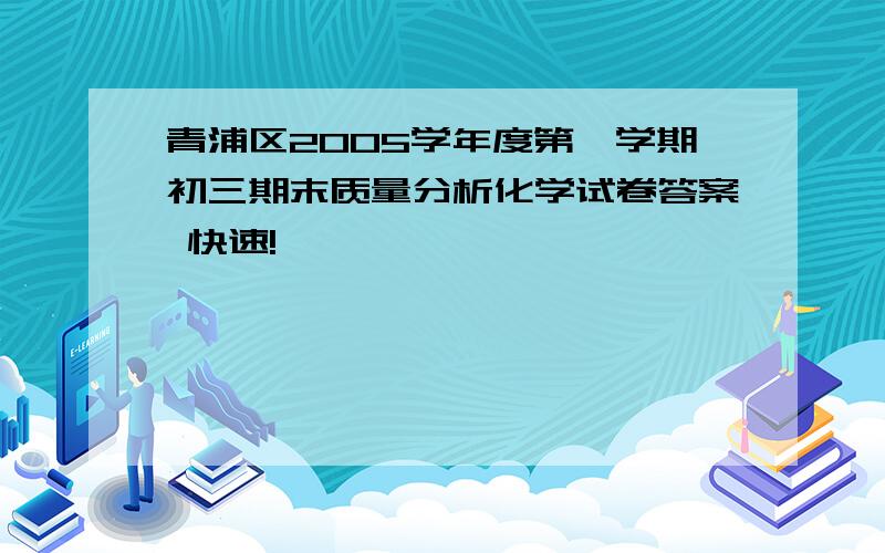 青浦区2005学年度第一学期初三期末质量分析化学试卷答案 快速!