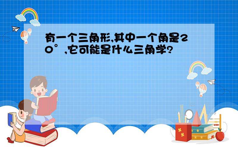 有一个三角形,其中一个角是20°,它可能是什么三角学?