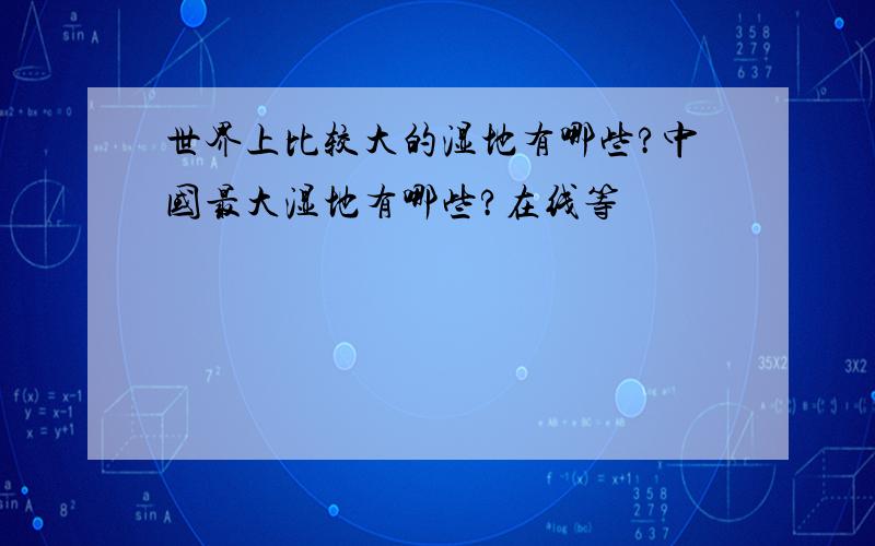 世界上比较大的湿地有哪些?中国最大湿地有哪些?在线等