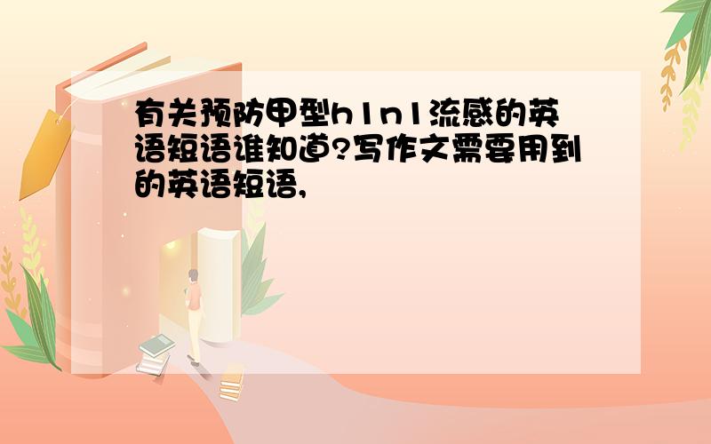 有关预防甲型h1n1流感的英语短语谁知道?写作文需要用到的英语短语,