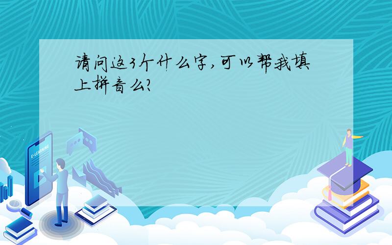 请问这3个什么字,可以帮我填上拼音么?