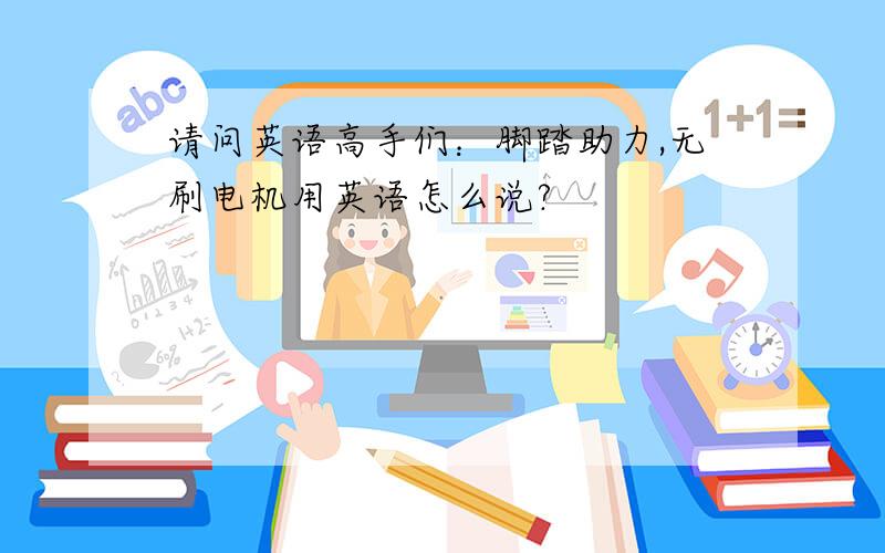 请问英语高手们：脚踏助力,无刷电机用英语怎么说?