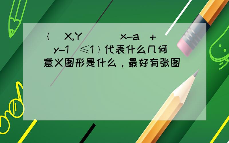 ﹛（X,Y)| |x-a|+|y-1|≤1﹜代表什么几何意义图形是什么，最好有张图