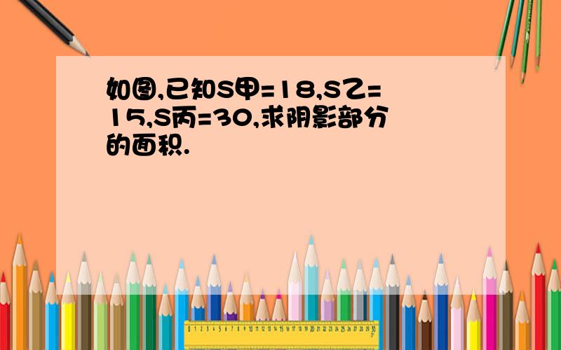 如图,已知S甲=18,S乙=15,S丙=30,求阴影部分的面积.