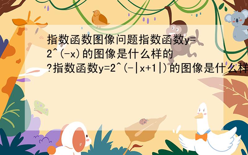 指数函数图像问题指数函数y=2^(-x)的图像是什么样的?指数函数y=2^(-|x+1|)的图像是什么样的?