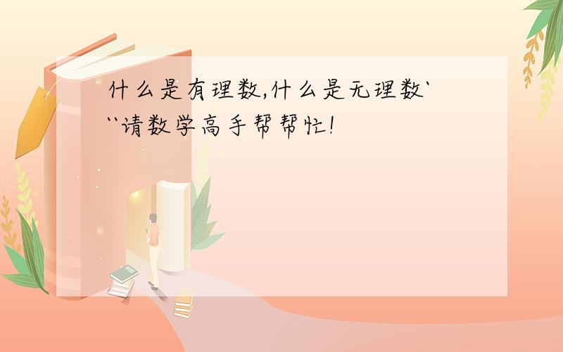 什么是有理数,什么是无理数```请数学高手帮帮忙!