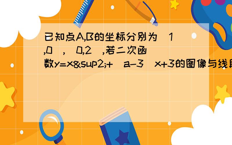 已知点A,B的坐标分别为（1,0）,（0,2）,若二次函数y=x²+（a-3）x+3的图像与线段AB有且只已知点A,B的坐标分别为（1,0）,（0,2）,若二次函数y=x²+（a-3）x+3的图像与线段AB有且只有一个公共点