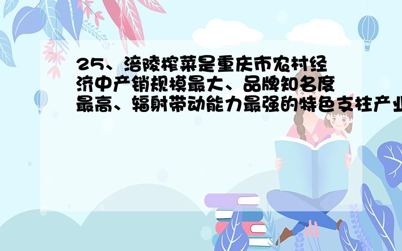 25、涪陵榨菜是重庆市农村经济中产销规模最大、品牌知名度最高、辐射带动能力最强的特色支柱产业.某知名榨菜企业为顺应市场需求推出了“五味榨菜”礼盒成本为20元/盒.年销售量y