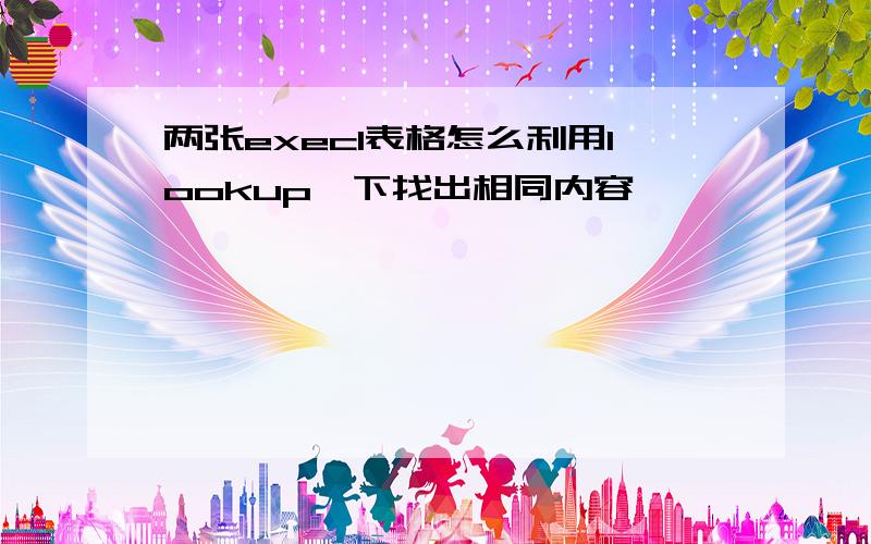 两张execl表格怎么利用lookup一下找出相同内容,