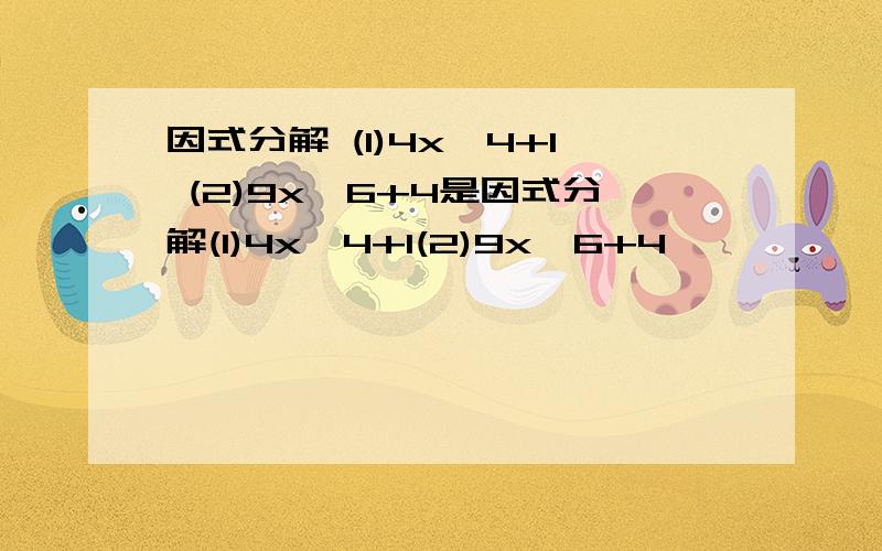 因式分解 (1)4x^4+1 (2)9x^6+4是因式分解(1)4x^4+1(2)9x^6+4