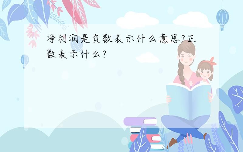 净利润是负数表示什么意思?正数表示什么?