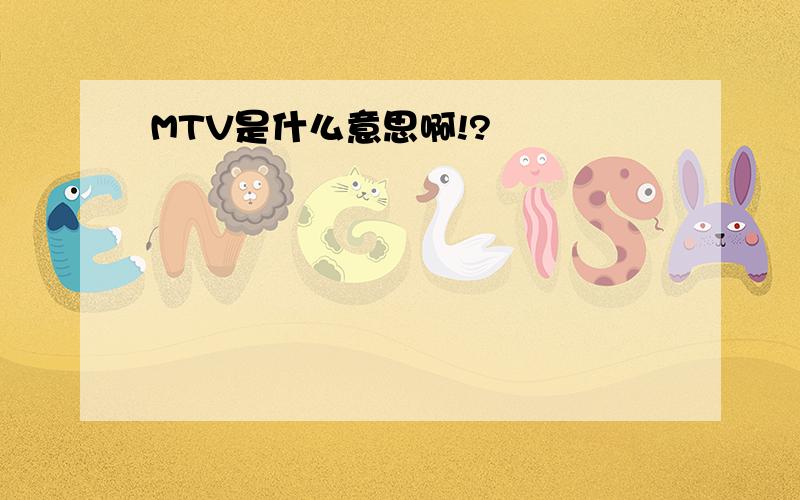 MTV是什么意思啊!?