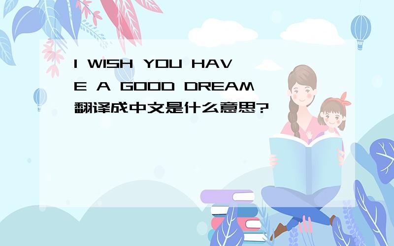 I WISH YOU HAVE A GOOD DREAM翻译成中文是什么意思?