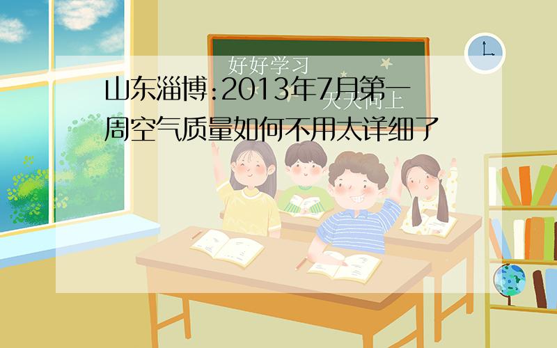 山东淄博:2013年7月第一周空气质量如何不用太详细了