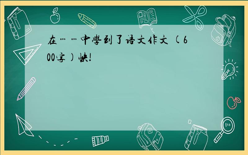 在……中学到了语文作文 (600字)快!