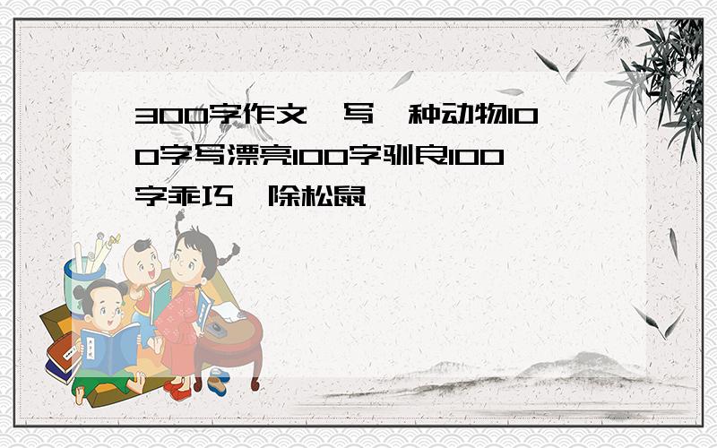 300字作文,写一种动物100字写漂亮100字驯良100字乖巧,除松鼠,