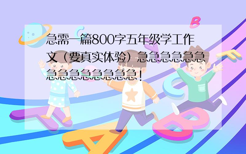 急需一篇800字五年级学工作文（要真实体验）急急急急急急急急急急急急急急!