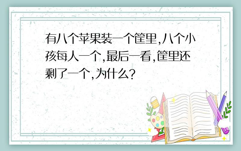 有八个苹果装一个筐里,八个小孩每人一个,最后一看,筐里还剩了一个,为什么?