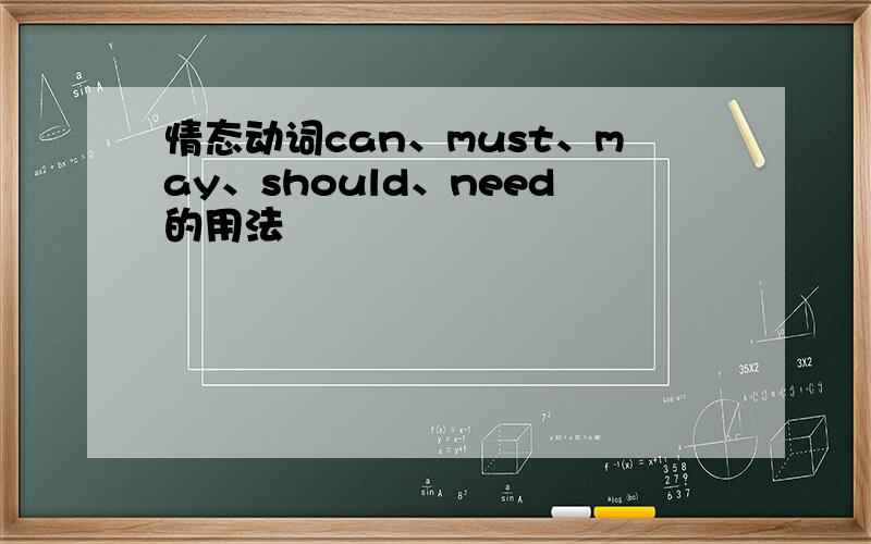 情态动词can、must、may、should、need的用法