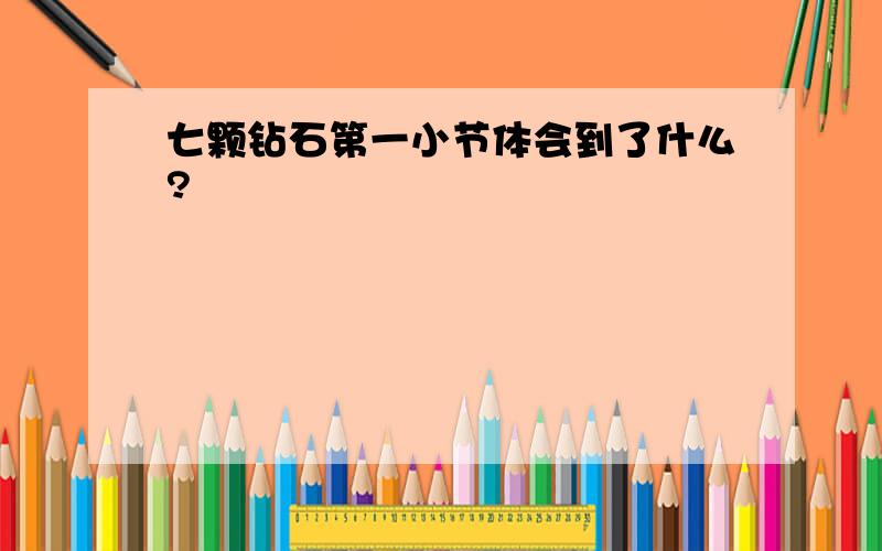 七颗钻石第一小节体会到了什么?