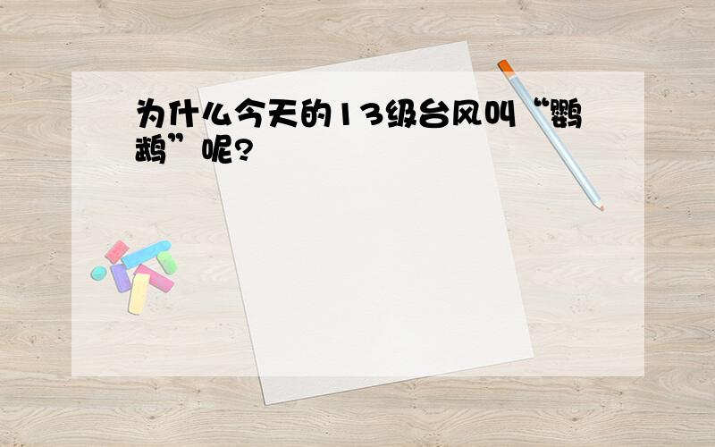 为什么今天的13级台风叫“鹦鹉”呢?