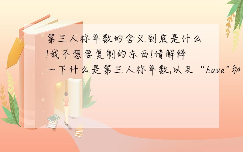 第三人称单数的含义到底是什么!我不想要复制的东西!请解释一下什么是第三人称单数,以及“have