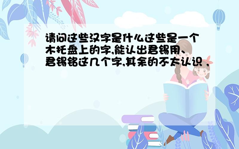 请问这些汉字是什么这些是一个木托盘上的字,能认出君锡用、君锡铭这几个字,其余的不太认识 ,