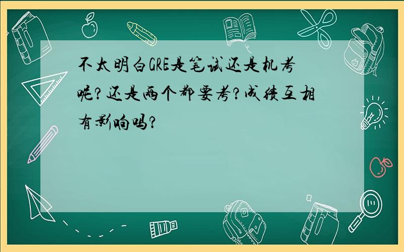 不太明白GRE是笔试还是机考呢?还是两个都要考?成绩互相有影响吗?