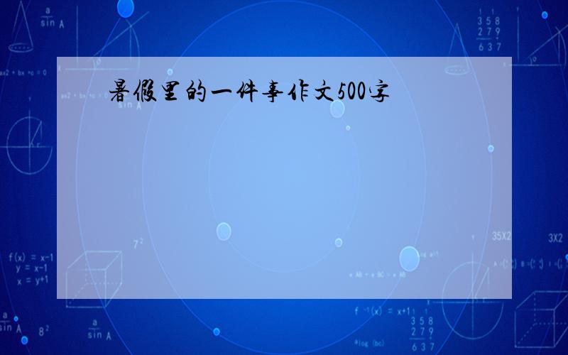 暑假里的一件事作文500字