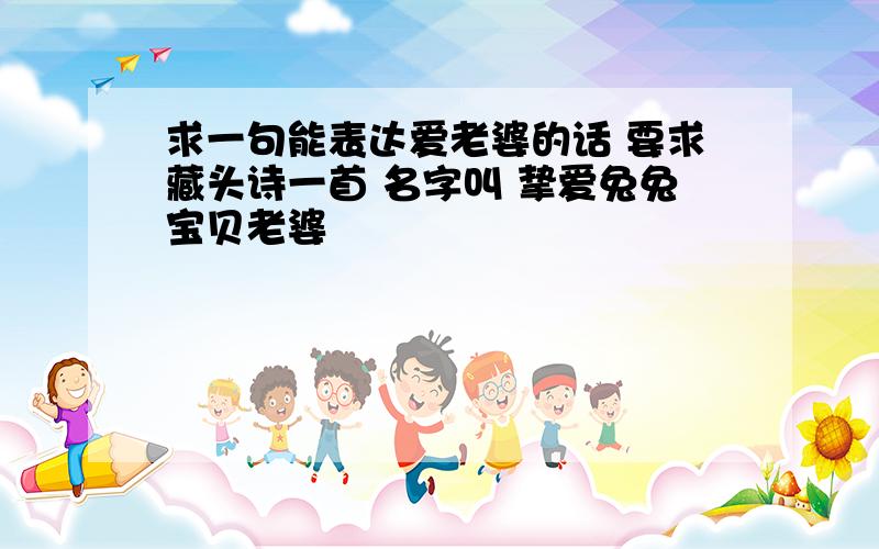 求一句能表达爱老婆的话 要求藏头诗一首 名字叫 挚爱兔兔宝贝老婆