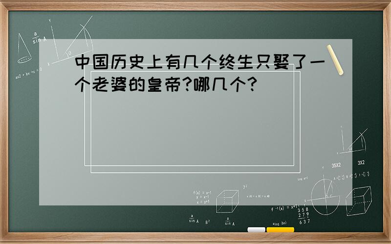 中国历史上有几个终生只娶了一个老婆的皇帝?哪几个?